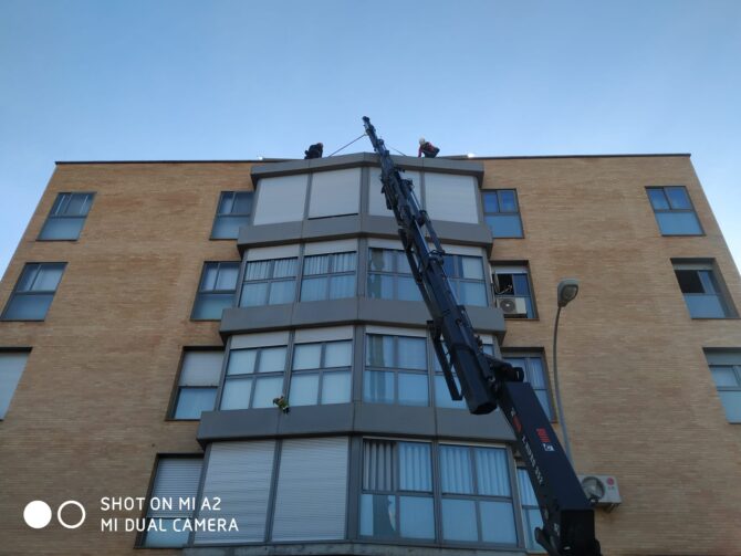 Cobertor de chapa sobre miradores