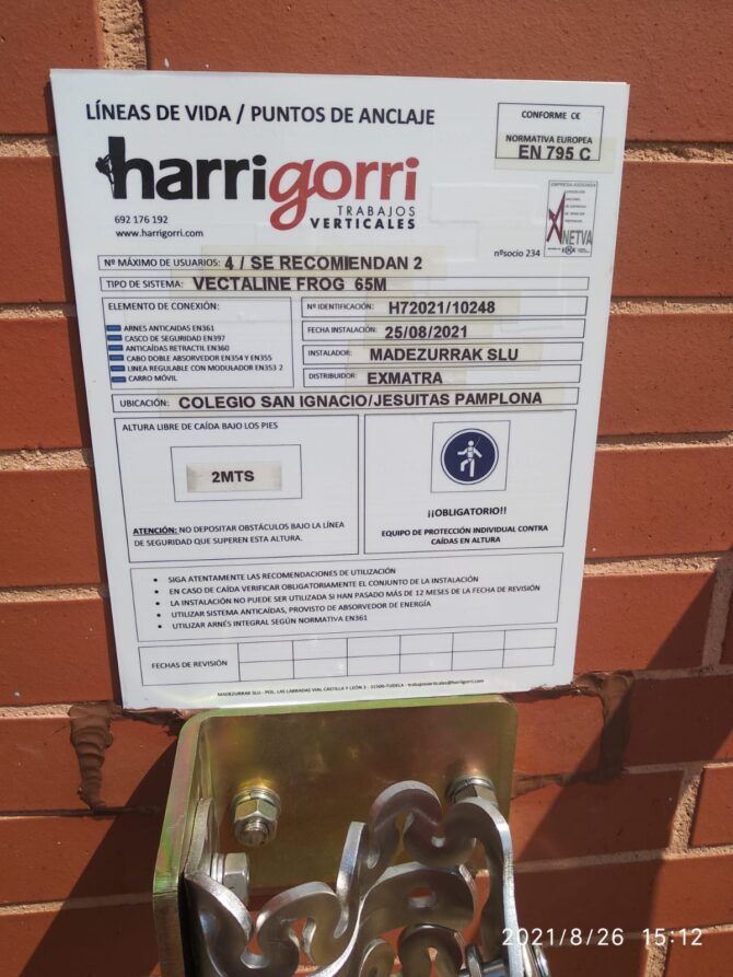 Instalación de líneas de vida
