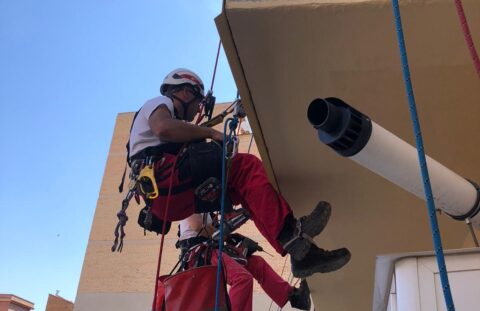 Reparaciones en fachada trasera